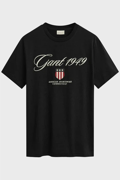 Чоловіча чорна футболка GRAPHIC Gant XL 2003370 - изображение 5