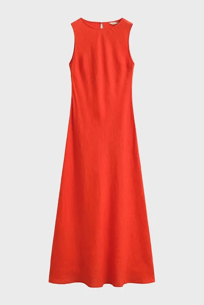 Жіноча червона лляна сукня BIAS CUT Gant 34 4503525 - изображение 6