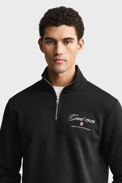 Чоловіча чорна спортивна кофта GRAPHIC Gant S 2067095 - Фото 4 Чоловіча чорна спортивна кофта GRAPHIC Gant S 2067095 - изображение 4