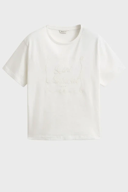 Жіноча біла футболка GRAPHIC Gant M 4201439 - Фото 6 Жіноча біла футболка GRAPHIC Gant M 4201439 - изображение 6