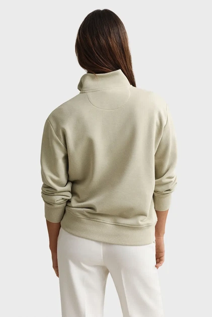 Жіноча бежева спортивна кофта SHIELD HALF-ZIP Gant L 4200561 - Фото 3 Жіноча бежева спортивна кофта SHIELD HALF-ZIP Gant L 4200561 - изображение 3