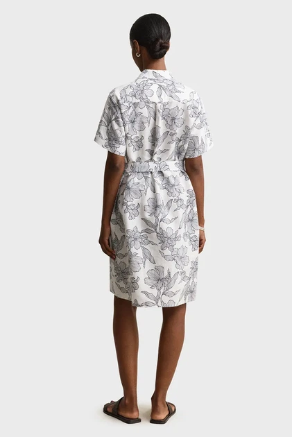 Жіноча біла лляна сукня з візерунком FLORAL Gant 36 4503511 - изображение 3