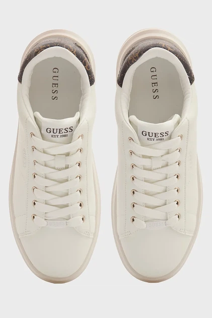 Жіночі білі шкіряні снікерси ELBINA Guess 40 FLJELBFAL12 - Фото 4 Жіночі білі шкіряні снікерси ELBINA Guess 40 FLJELBFAL12 - изображение 4