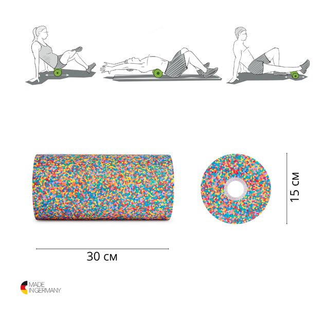 Масажний рол для МФР BLACKROLL® STANDARD Rainbow Edition 30 × 15 см - изображение 4