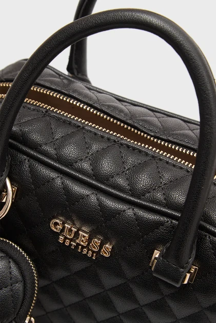 Жіноча чорна сумка ATABEY BOX SATCHEL Guess OS HWQG9894050 - Фото 5 Жіноча чорна сумка ATABEY BOX SATCHEL Guess OS HWQG9894050 - изображение 5