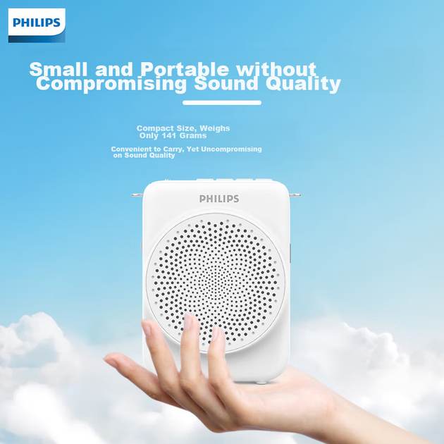 Підсилювач PHILIPS SBM609 портативний з поясним мікрофоном, для лекцій/екскурсій, білий - зображення 7