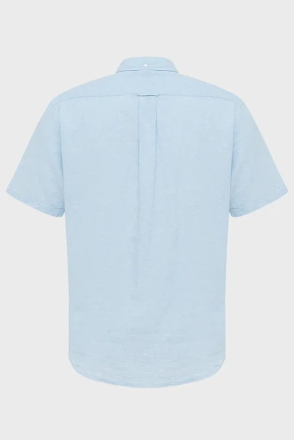 Чоловіча блакитна лляна сорочка REG COTTON Gant XXL 3250083 - изображение 2