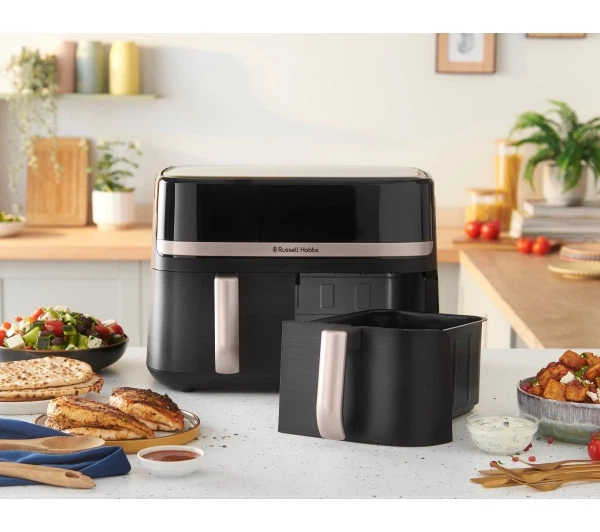 Фритюрниця повітряна Russell Hobbs Satis Fry DualBaske 27680-56 2800Вт 9л - зображення 5