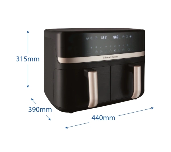 Фритюрниця повітряна Russell Hobbs Satis Fry DualBaske 27680-56 2800Вт 9л - зображення 7