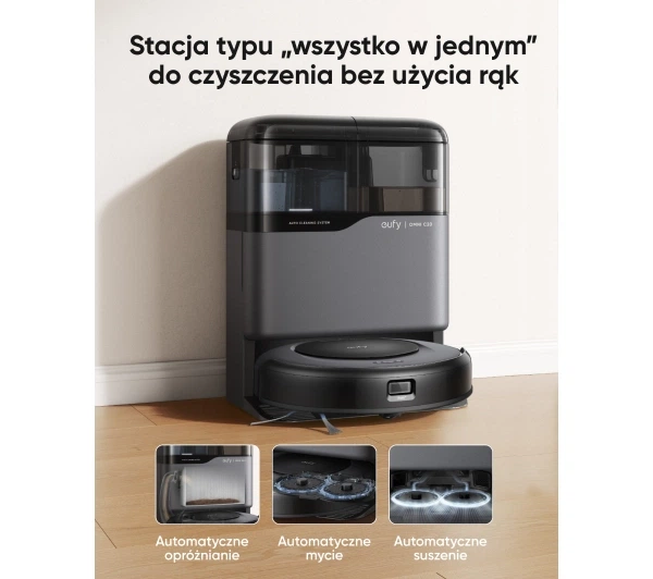 Робот-пилосос eufy Omni C20 Функція миття Станція очищення Створення карти приміщення 56dB Чорний - Фото 2 Робот-пилосос eufy Omni C20 Функція миття Станція очищення Створення карти приміщення 56dB Чорний - зображення 2