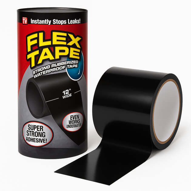 Водонепроникна ізоляційна надміцна скотч-стрічка Flex Tape 30 см AP-47 - Фото 1 Водонепроникна ізоляційна надміцна скотч-стрічка Flex Tape 30 см AP-47 - изображение 1