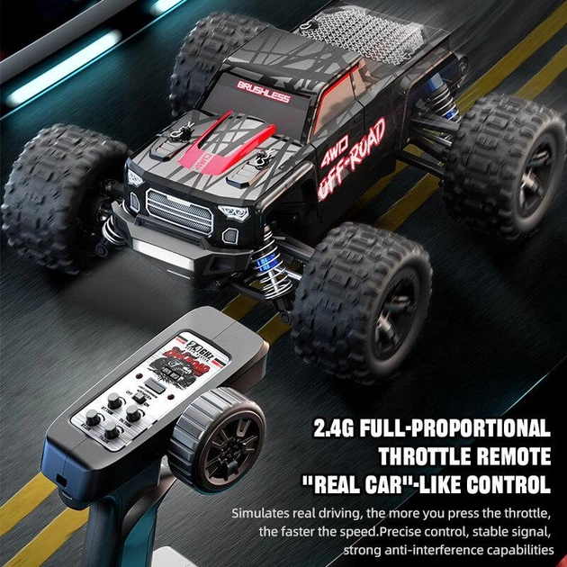 Машинка на радіокеруванні JJRC C8811 1:20 Black RC - монстр-трак 4WD з безколекторним двигуном, металевою трансмісією, LED-фарами, до 45 км/год, до 15 хвилин, до 100 м - зображення 10