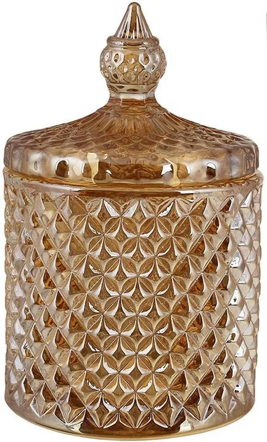 Сахарница стеклянная Crystal Glass амбер 300 мл с крышкой - Фото 1 Сахарница стеклянная Crystal Glass амбер 300 мл с крышкой - изображение 1
