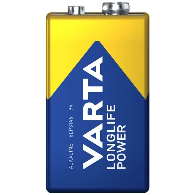 Батарейка VARTA Longlife Power 9V (6LR61, Крона) 9V, щелочная (Alkaline), 1 шт. — для микрофонов, мультиметров и электроники - изображение 2