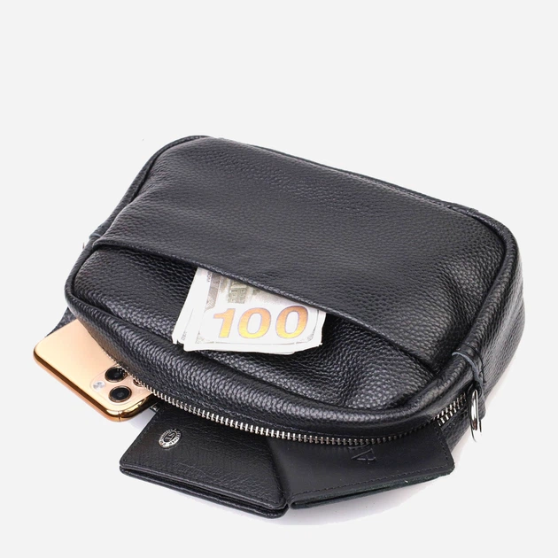 Сумка кросс боди через плечо женская из натуральная кожи Vintage leather-22123 Черная - Фото 9 Сумка кросс боди через плечо женская из натуральная кожи Vintage leather-22123 Черная - изображение 9