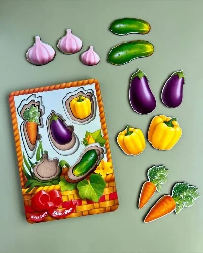 Вкладыши Ubee "Корзина с овощами 2" деревянные 16x23 см - Фото 2 Вкладыши Ubee "Корзина с овощами 2" деревянные 16x23 см - изображение 2