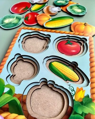 Вкладыши Ubee "Корзина с овощами 2" деревянные 16x23 см - Фото 5 Вкладыши Ubee "Корзина с овощами 2" деревянные 16x23 см - изображение 5