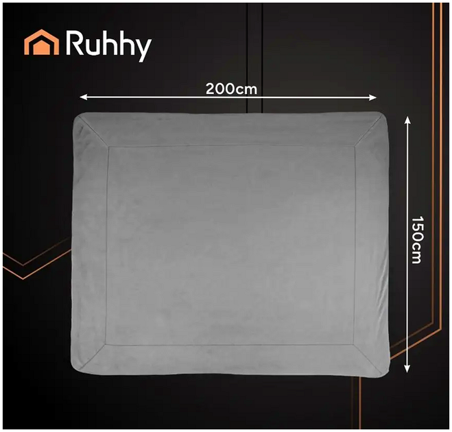 Плед-покрывало двустороннее 160x200 см 100% полиэстер для дома темно-серый RUHHY KT3358 - изображение 4