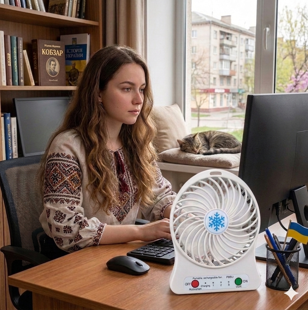 Мини вентилятор mini fan XSFS-01 с аккумулятором 18650 - изображение 2