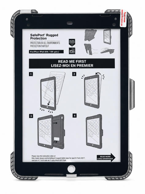 Чохол протиударний Targus SafePort 9.7" сірий для iPad 6/5 покоління та iPad Pro 9.7 - Фото 5 Чохол протиударний Targus SafePort 9.7" сірий для iPad 6/5 покоління та iPad Pro 9.7 - изображение 5