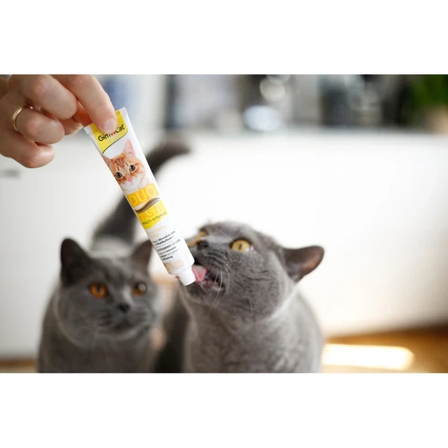 Паста GimCat DUO PASTE Multi-vitamin 12 vitamins with cheese для котів усіх порід 12 вітамінів та сир 50г - изображение 2