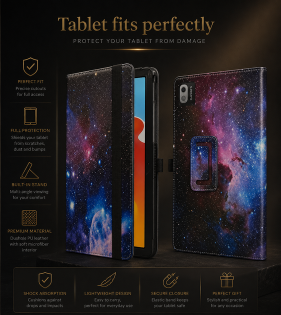 Чохол-підставка LiuShan для SGIN-T10 10.1" шкіряний Folio з магнітною кришкою принт Космос - изображение 3