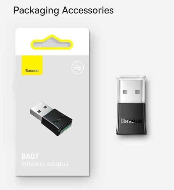 Bluetooth адаптер Dongle USB Bluetooth 5.3 Baseus BA07 - Фото 9 Bluetooth адаптер Dongle USB Bluetooth 5.3 Baseus BA07 - зображення 9