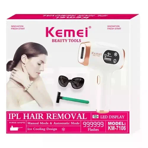 Фотоэпилятор Kemei KM-7106 белый • Домашний IPL-эпилятор для удаления волос на лице, ногах, руках, теле, подмышках и зоне бикини. 58086 - изображение 4