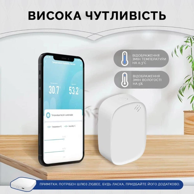 Датчик температури та вологості Moes Zigbee - изображение 4