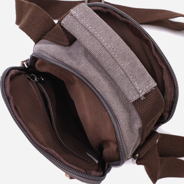 Сумка планшет через плечо мужская Vintage leather-22217 Серая - Фото 8 Сумка планшет через плечо мужская Vintage leather-22217 Серая - изображение 8