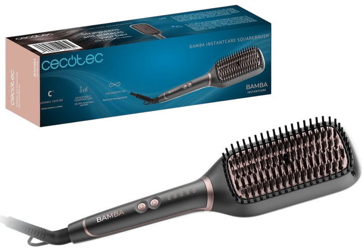 Електрична щітка для волосся Cecotec InstantCare SquareBrush - Фото 1 Електрична щітка для волосся Cecotec InstantCare SquareBrush - зображення 1