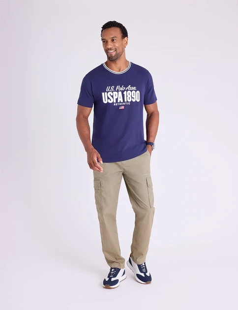 Мужская футболка U.S. Polo Assn. синяя, M - изображение 3