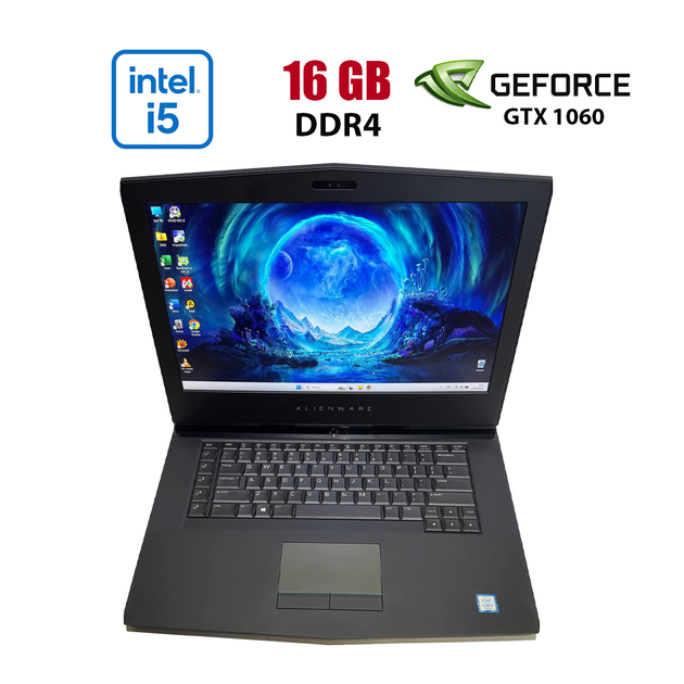 Ігровий ноутбук Dell Alienware 15 R3 / 15.6" (1920x1080) IPS / Intel Core i5-7300HQ (4 ядра по 2.5 - 3.5 GHz) / 16 GB DDR4 / 256 GB SSD + 500 GB HDD / nVidia GeForce GTX 1060, 6 GB GDDR5, 192-bit / WebCam б/в - Фото 1 Ігровий ноутбук Dell Alienware 15 R3 / 15.6" (1920x1080) IPS / Intel Core i5-7300HQ (4 ядра по 2.5 - 3.5 GHz) / 16 GB DDR4 / 256 GB SSD + 500 GB HDD / nVidia GeForce GTX 1060, 6 GB GDDR5, 192-bit / WebCam б/в - зображення 1
