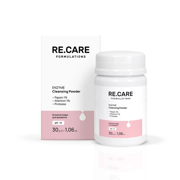 Ензимна пудра для вмивання Enzyme Cleansing Powder RE.CARE 30 г 4823109414259 - Фото 1 Ензимна пудра для вмивання Enzyme Cleansing Powder RE.CARE 30 г 4823109414259 - зображення 1