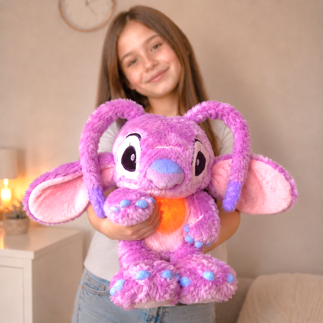 Дихаюча плюшева іграшка Stitch Angel (Стіч Анджел) 40 см, інтерактивна, ефект дихання, світло та мелодія - Фото 2 Дихаюча плюшева іграшка Stitch Angel (Стіч Анджел) 40 см, інтерактивна, ефект дихання, світло та мелодія - зображення 2