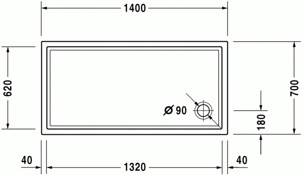 Душовий піддон DURAVIT STARCK 720124000000000, прямокутна, акрил - изображение 2