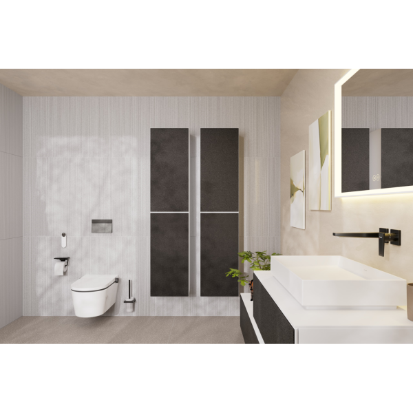 Тримач туалетного паперу HANSGROHE ADDSTORIS, чорний матовий хром, прямокутна - Фото 3 Тримач туалетного паперу HANSGROHE ADDSTORIS, чорний матовий хром, прямокутна - изображение 3