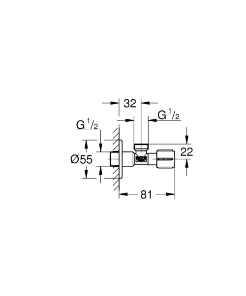 Кутовий вентиль GROHE 1023422430, чорний, настінний - Фото 3 Кутовий вентиль GROHE 1023422430, чорний, настінний - изображение 3