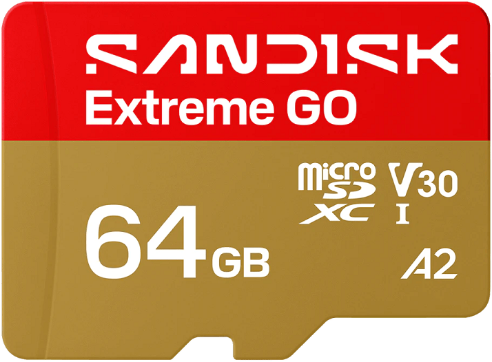 Карта памяти SanDisk Extreme GO microSDXC 64GB Class 10 UHS-I U3 V30 A2 (619659227937) - Фото 1 Карта памяти SanDisk Extreme GO microSDXC 64GB Class 10 UHS-I U3 V30 A2 (619659227937) - изображение 1
