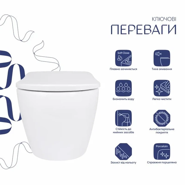 Підвісний унітаз Qtap Robin ML 520x365x365 мм кераміка Білий Soft-close - зображення 3