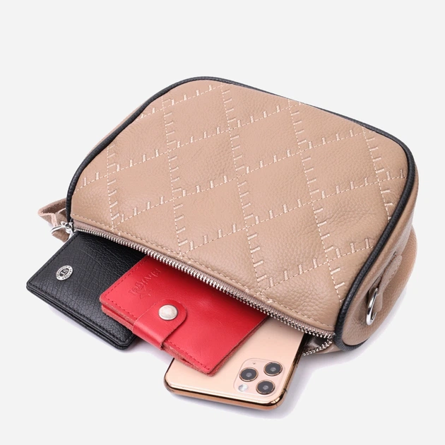 Сумка кросс боди через плечо женская из натуральная кожи Vintage leather-22392 Бежевая - Фото 9 Сумка кросс боди через плечо женская из натуральная кожи Vintage leather-22392 Бежевая - изображение 9