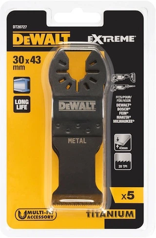 Zestaw brzeszczotów do multinarzędzia DeWalt BIM do cięcia metalu 30 x 43 mm 5 szt (DT20727-QZ) - Zdjęcie 1 Zestaw brzeszczotów do multinarzędzia DeWalt BIM do cięcia metalu 30 x 43 mm 5 szt (DT20727-QZ) - obraz 1