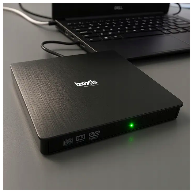 Внешний привод CD-R DVD-рекордер USB 3.0 для ноутбука черный Izoxis LS-0495 - изображение 7
