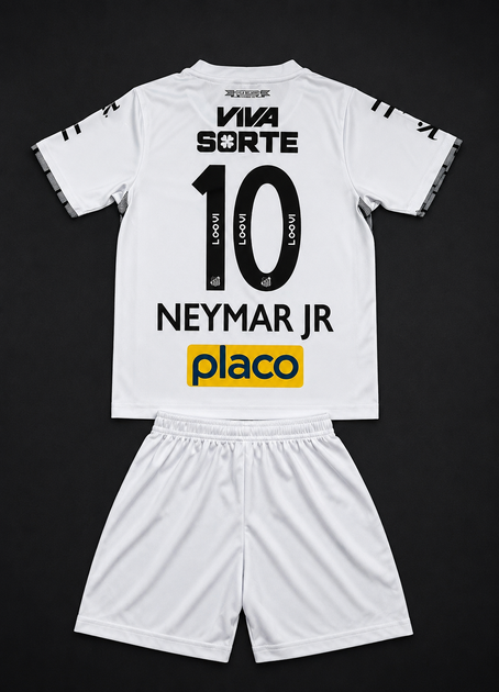 Дитяча футбольна форма Neymar Santos Неймар Сантос (Номер 10) Основна форма (біла). Новий сезон 2026/2027. Розмір 22 (на зріст 115-125см) Вишиті емблеми. Футболка + шорти. - Фото 2 Дитяча футбольна форма Neymar Santos Неймар Сантос (Номер 10) Основна форма (біла). Новий сезон 2026/2027. Розмір 22 (на зріст 115-125см) Вишиті емблеми. Футболка + шорти. - зображення 2
