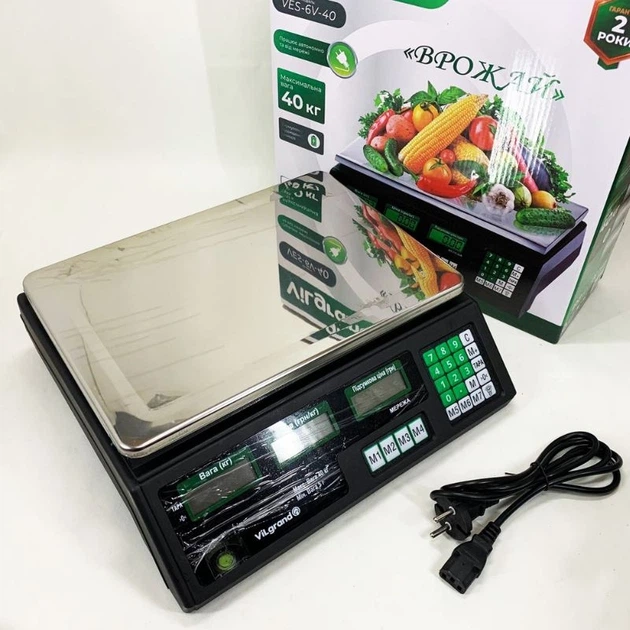 Весы торговые ViLgrand VES-6V-40 электронные 40kg - Фото 7 Весы торговые ViLgrand VES-6V-40 электронные 40kg - изображение 7