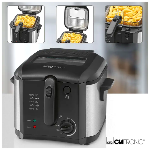 Фритюрница 2.5 л 1600 Вт для кухни антипригарное покрытие Clatronic LS-0600 - изображение 8