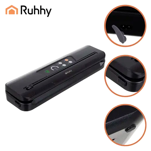 Вакуумный упаковщик 80 кПа 110 Вт для продуктов 30 см 10 пакетов черный Ruhhy LS-1843 - изображение 5