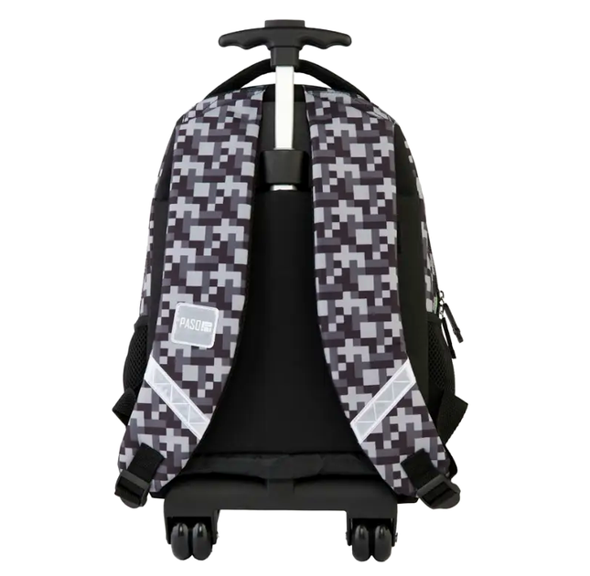 Рюкзак портфель на колесах с ручкой 3 камеры для школы зеленый Paso LS-2629 - зображення 4