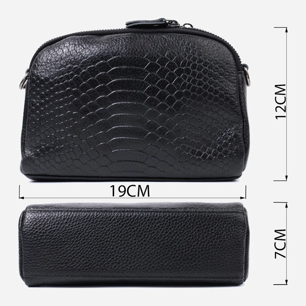 Сумка кросс-боди через плечо женская из натуральной кожи маленькая Vintage leather-22799 Черная - Фото 6 Сумка кросс-боди через плечо женская из натуральной кожи маленькая Vintage leather-22799 Черная - изображение 6