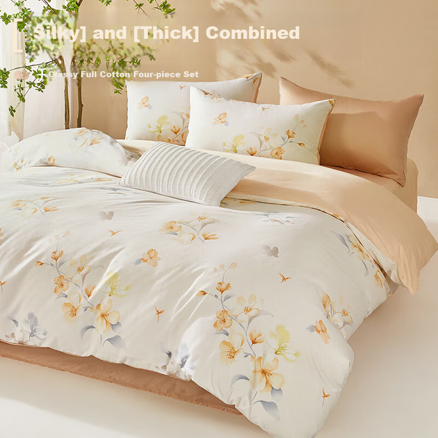 Комплект постельного белья BEYOND Home Textile, четыре предмета: пододеяльник и простыня из чистого хлопка, 100% хлопок, полностью хлопковый пододеяльник для кровати 1,8 метра, для дома и гостевой комнаты. - изображение 5